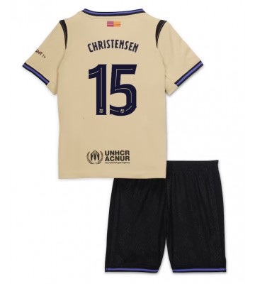 Barcelona Andreas Christensen #15 Udebanetrøje Børn 2025-26 Kortærmet (+ Korte bukser)